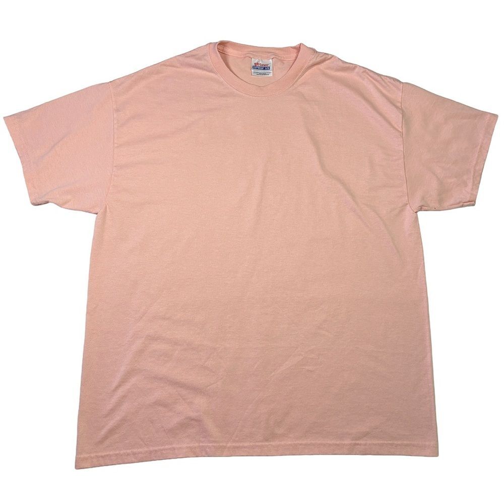 Vintage Hanes Heavyweight 50/50 Blank Tee Pink XL Made in Mexico